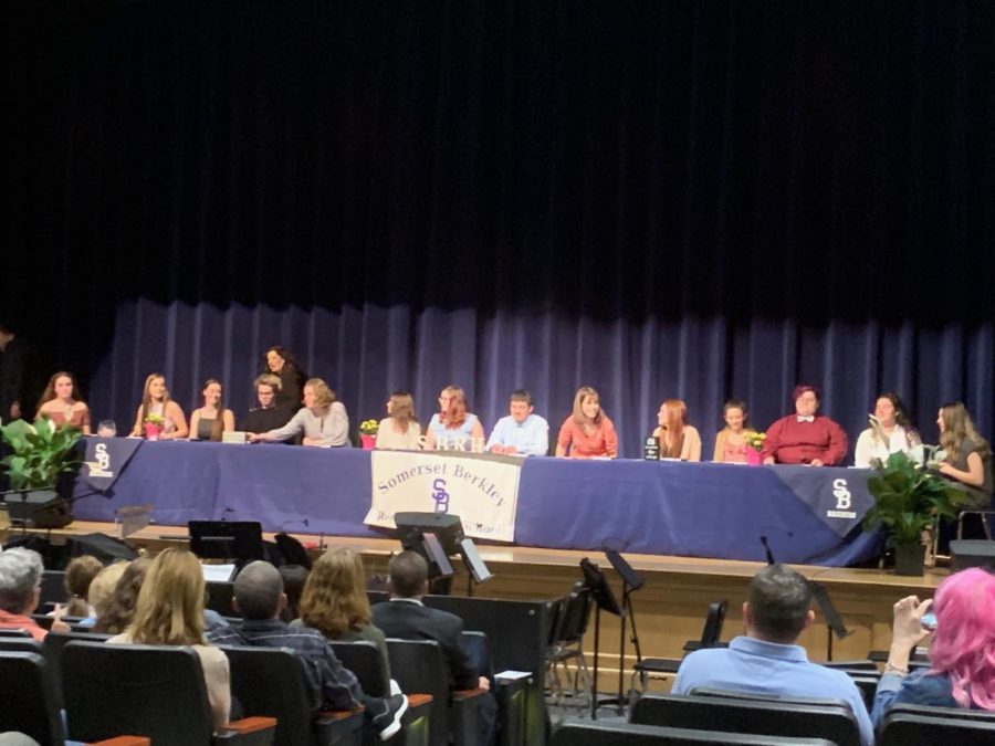 Students on stage for the event