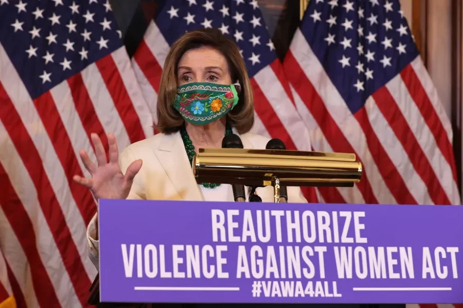 Speaker of the House Nancy Pelosi speaks in support of the Violence Against Women Act