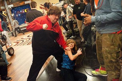 Dan Schneider on the set of iCarly with Jennette McCurdy in 2007. (Image courtesy of IMDb)