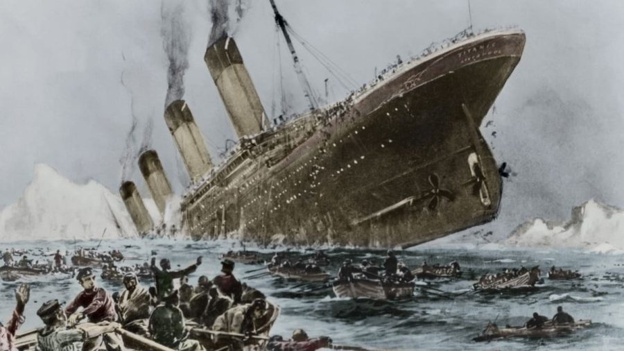Artwork depicting what the fleeing from the sinking Titanic may have looked like. (Image courtesy of Willy Stöwer/ullstein bild via Getty Images)