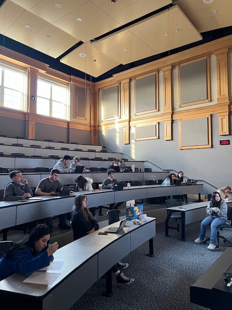 SBRHS' Model UN team gathers in the DLC for their practice