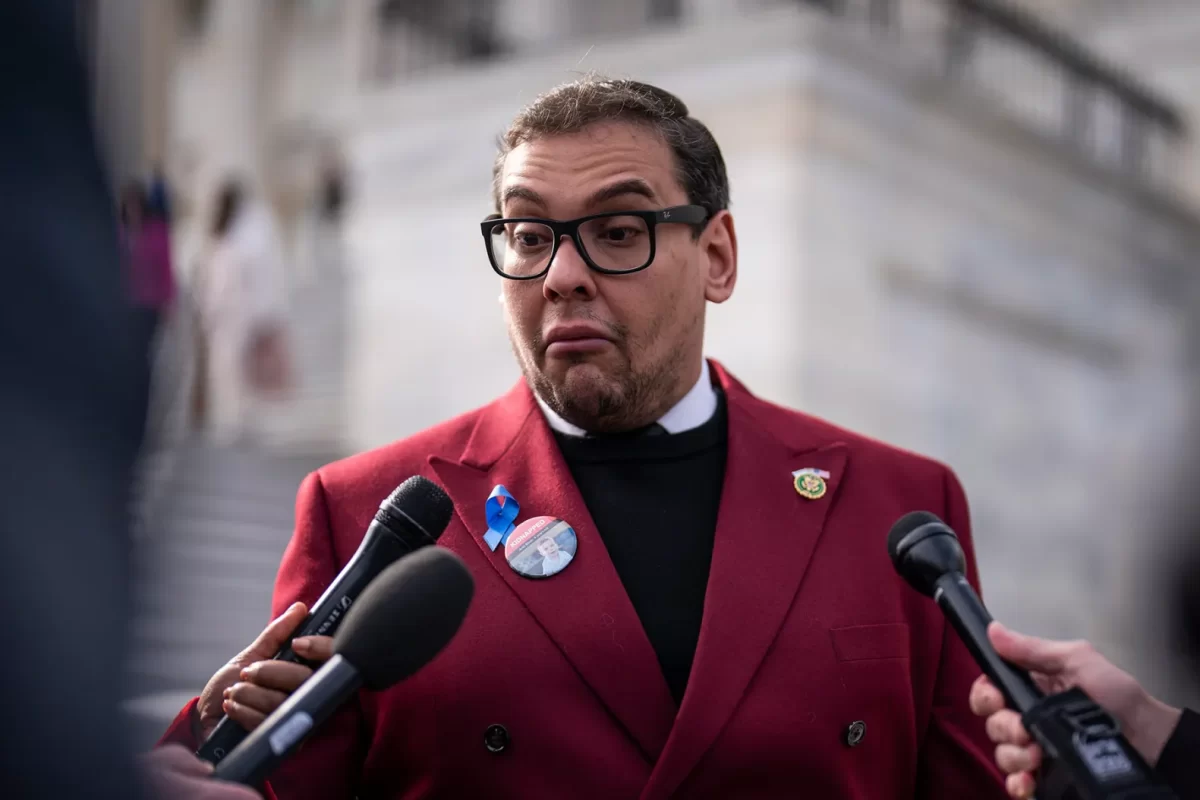 Congressman George Santos addresses reporters. (Jabin Botsford/The Washington Post/Getty Images)
