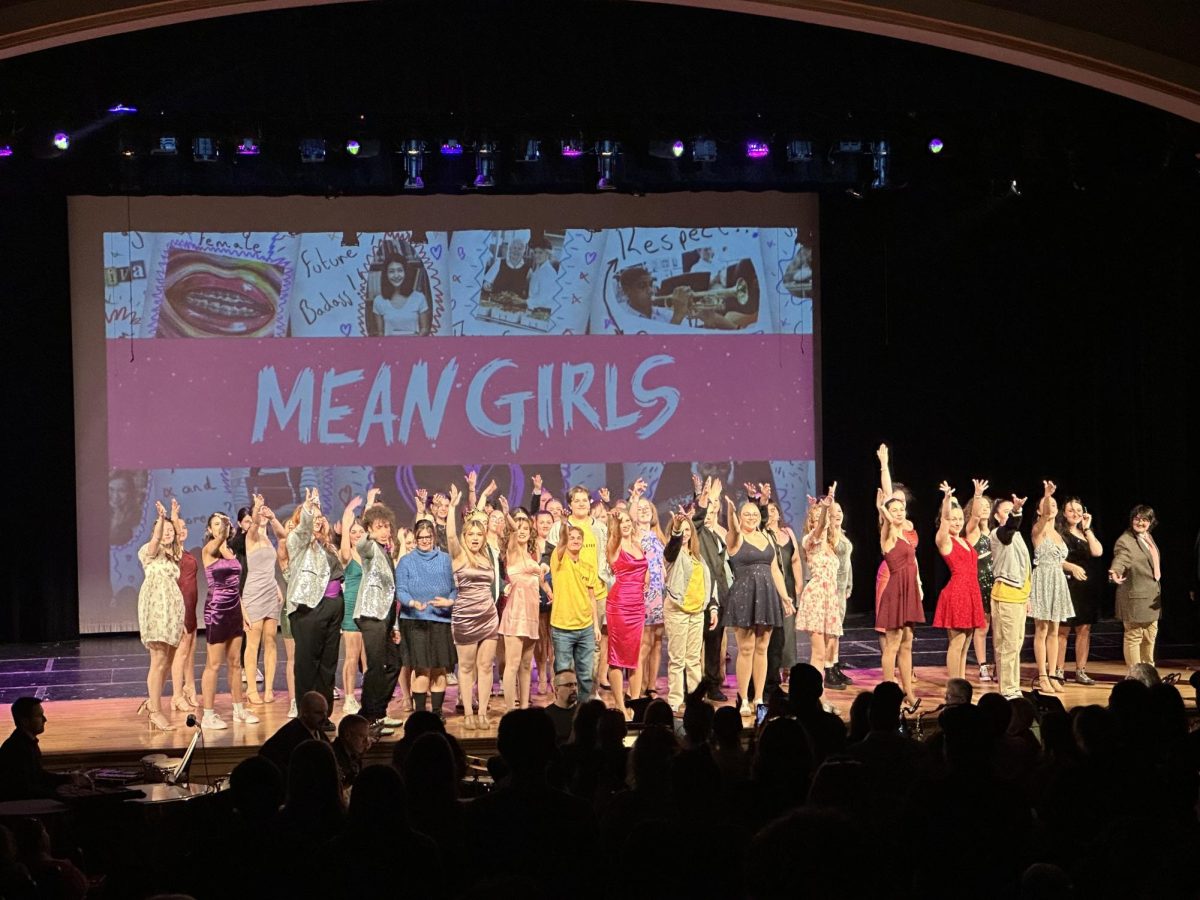 The cast of Mean Girls takes a bow after Saturday, April 27ths matinee. 
